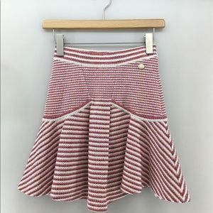 NEW Chanel Red Stripe Skirt size 42 orig. $2600